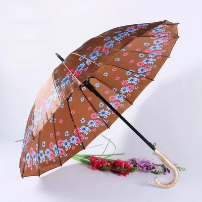 Customized Logo Printing Golf Umbrella 21 Inch Classic Flower Design for Popular Branded