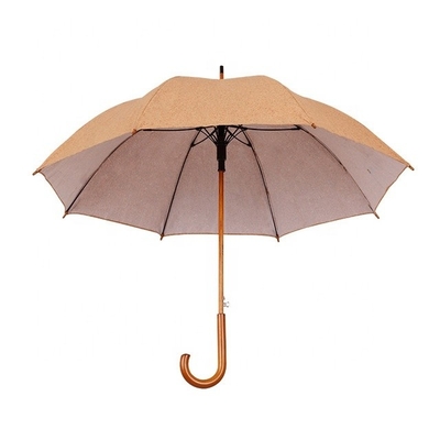 Eco-Friendly Protection Cork Umbrella with Wooden Shaft and Handle 105cm Open Diameter