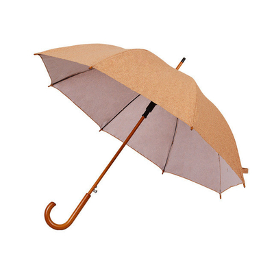 Eco-Friendly Protection Cork Umbrella with Wooden Shaft and Handle 105cm Open Diameter