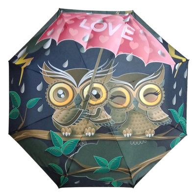 Customized Print Logo DIY Umbrella with Black Steel Shaft and 190T Pongee Fabric