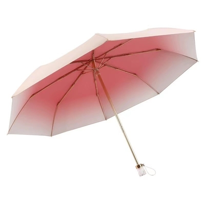 Metal Shaft Frame Custom Gradient Shade Umbrella Popular for Women All in 1 Function