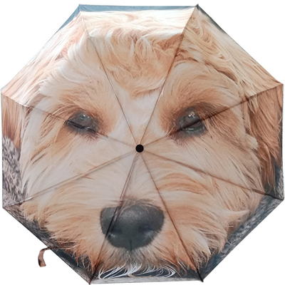 DIY Custom Design Dragonfly Animal Pattern Three-folding Umbrella with Black Coating