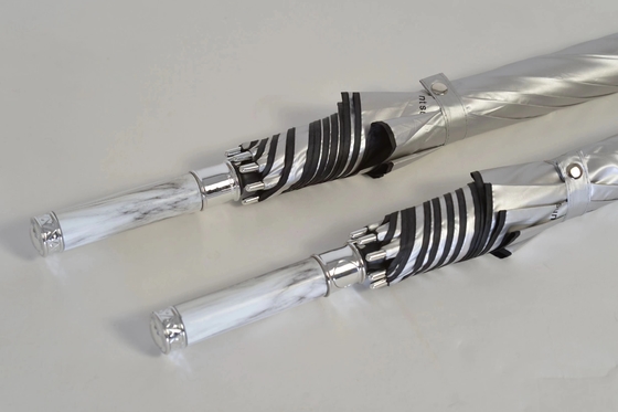 Golf Straight Windproof Umbrella for Agile Supply Chain Customization in Titanium Silver