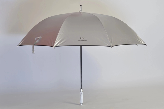 Golf Straight Windproof Umbrella for Agile Supply Chain Customization in Titanium Silver