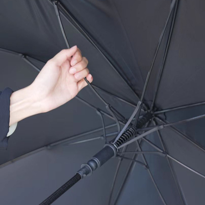 Golf Straight Windproof Umbrella for Agile Supply Chain Customization in Titanium Silver