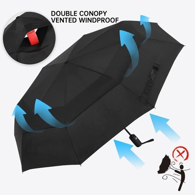 Customized Color Wind Resistant Small Folding Backpack Umbrella for False Double Layer