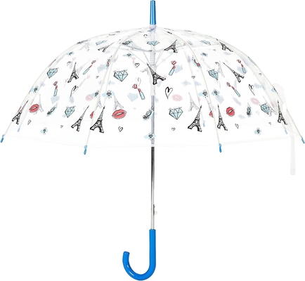 Children's Back to School Basics Transparent Bubble Stars Umbrella with Hook Handle