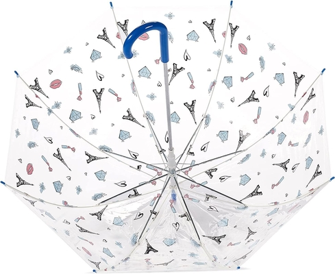 Children's Back to School Basics Transparent Bubble Stars Umbrella with Hook Handle