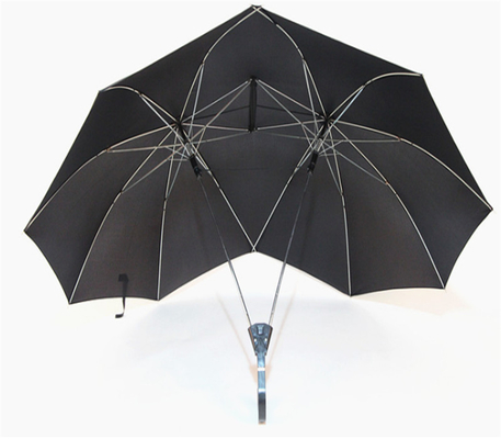 Steel Shaft Advertising Umbrella for Custom Twin Couple Tandem Lovers' Gift
