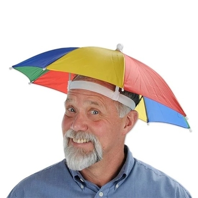 Sun-UV Protection Custom Logo Printing Head Hat Shape Umbrella for Adults and Kids