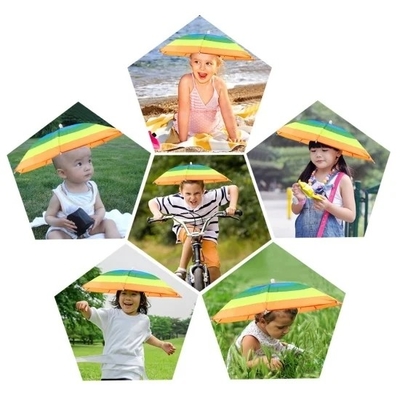 Sun-UV Protection Custom Logo Printing Head Hat Shape Umbrella for Adults and Kids