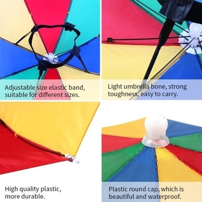 Sun-UV Protection Custom Logo Printing Head Hat Shape Umbrella for Adults and Kids