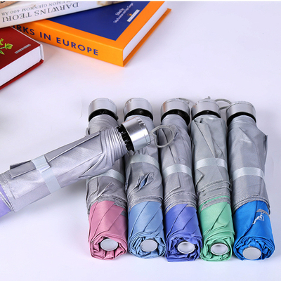 Custom Logo Print 7K 3 Folding Umbrella with Plastic Handle and 94cm Open Diameter