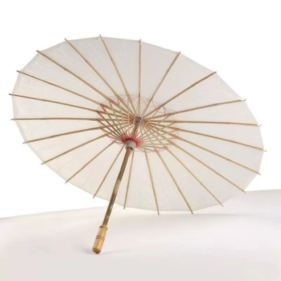 Handmade Props White Japanese Paper Umbrella with Customized Designs Logo Printing