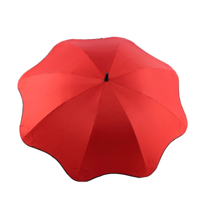 creative 8 ribs round corner wind resistant safety tips straight umbrella with logo print