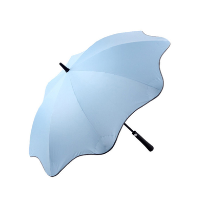 creative 8 ribs round corner wind resistant safety tips straight umbrella with logo print