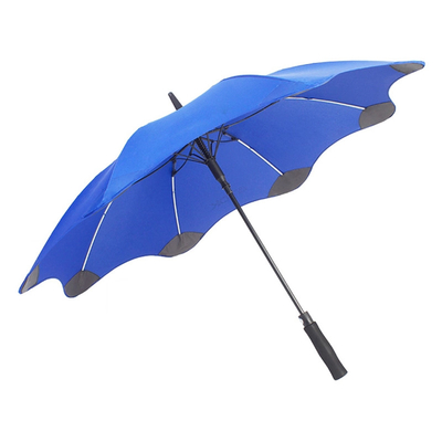 creative 8 ribs round corner wind resistant safety tips straight umbrella with logo print