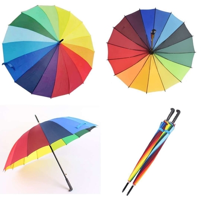 Auto Open 16K Umbrella with Customized Iridescence and Print in Colorful Gradual Design