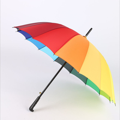 Auto Open 16K Umbrella with Customized Iridescence and Print in Colorful Gradual Design