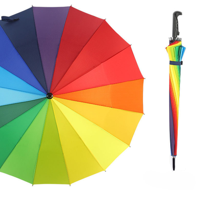 Auto Open 16K Umbrella with Customized Iridescence and Print in Colorful Gradual Design