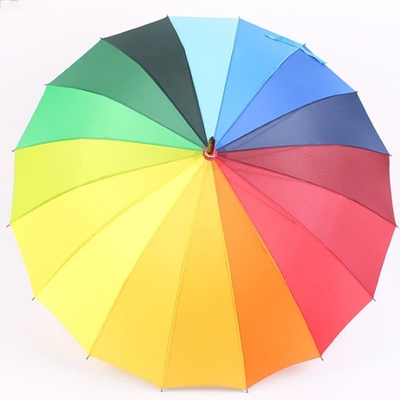 Auto Open 16K Umbrella with Customized Iridescence and Print in Colorful Gradual Design