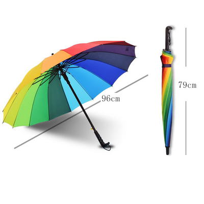 Auto Open 16K Umbrella with Customized Iridescence and Print in Colorful Gradual Design
