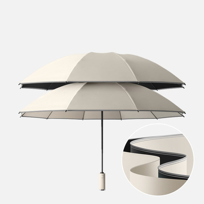 Three-Fold Umbrella with Automatic Folding and Customized Logo Printing on Pongee Panel