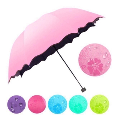 Minimalist Design Style Magic UV Folding Sun Rain Windproof Flowering Umbrella