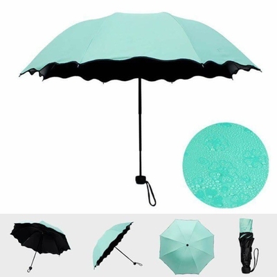 Minimalist Design Style Magic UV Folding Sun Rain Windproof Flowering Umbrella