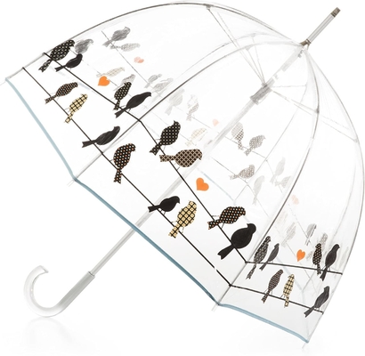 Custom Printed Logo or Pattern Clear Dome Umbrella for Lady 23inch 8k Black Metal Frame