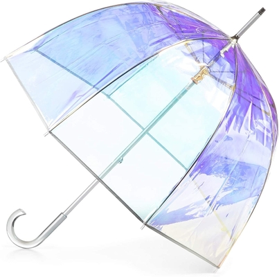 Custom Printed Logo or Pattern Clear Dome Umbrella for Lady 23inch 8k Black Metal Frame