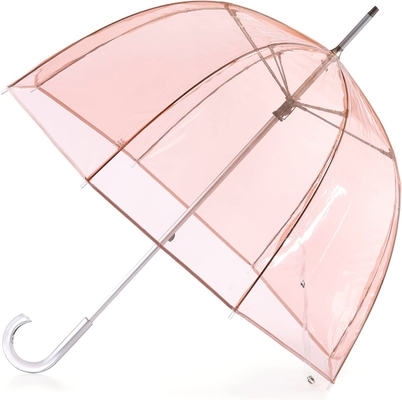 Custom Printed Logo or Pattern Clear Dome Umbrella for Lady 23inch 8k Black Metal Frame