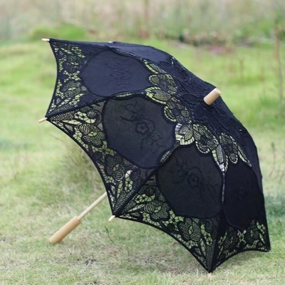 Wedding Decoration Battenburg Lace Umbrella with Customized Logo and Fiberglass Frame