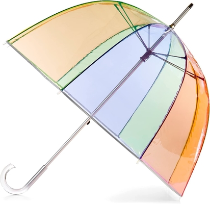 Customized Logo Apollo Poe Pvc Color Dome Transparent Umbrella For Lady Hot Promotion