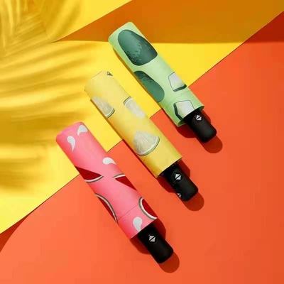 Colorful Summer Style Auto Umbrella with Design Fruit Pattern Printing and UV Protection