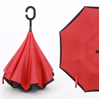 Colorful 23inch 8k 190T Pongee Personalized Compact Inverted Reverse C Handle Umbrella