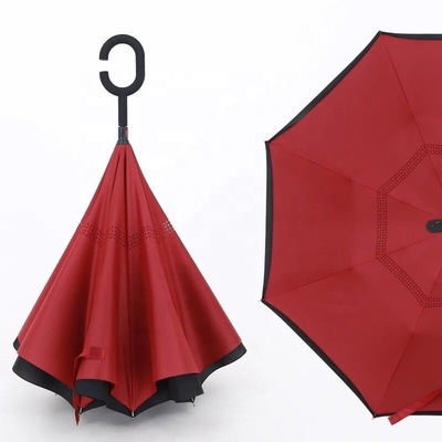 Colorful 23inch 8k 190T Pongee Personalized Compact Inverted Reverse C Handle Umbrella