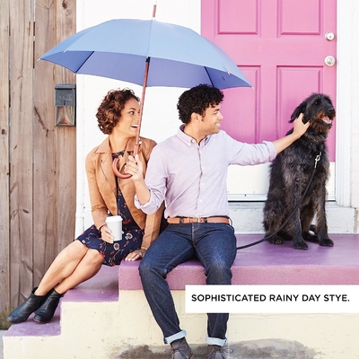 One-piece Wood Handle J Umbrella Men's Environmental Protection Custom Made Logo Umbrella