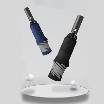 Black Metal Shaft Reverse Umbrellas with Logo Prints and Automatic Function