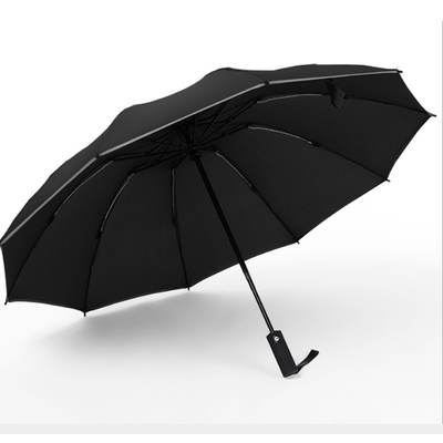 Black Metal Shaft Reverse Umbrellas with Logo Prints and Automatic Function