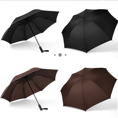 Black Metal Shaft Reverse Umbrellas with Logo Prints and Automatic Function