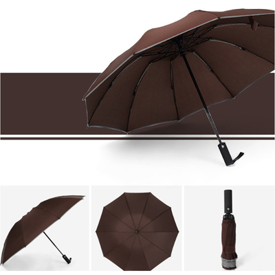 Black Metal Shaft Reverse Umbrellas with Logo Prints and Automatic Function