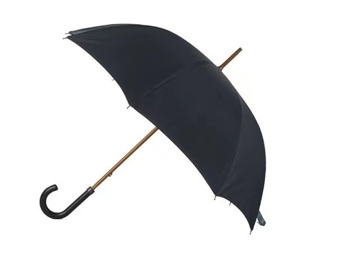 Minimalist Design Style Printed Double Umbrella with Wooden Shaft and Hook Handle