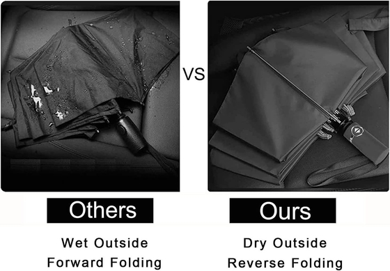 Convenient and Fast Custom Branded Auto Umbrella Windproof Travel Compact Folding Reverse Umbrella