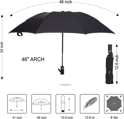 Convenient and Fast Custom Branded Auto Umbrella Windproof Travel Compact Folding Reverse Umbrella