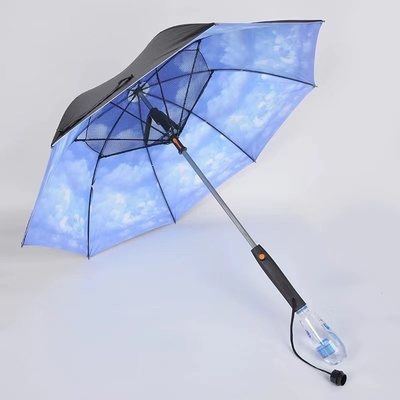 Outdoor Market Repel Umbrella with Built-in Fan and Water Spray Custom Printing