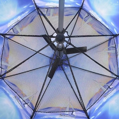 Outdoor Market Repel Umbrella with Built-in Fan and Water Spray Custom Printing