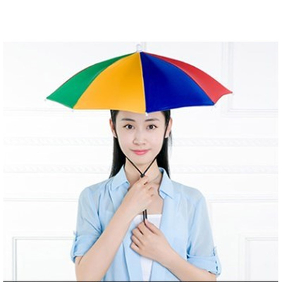 Adults' Mini Umbrella Hat with Steel Rib Material and Customized Print Logo