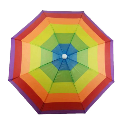 Adults' Mini Umbrella Hat with Steel Rib Material and Customized Print Logo