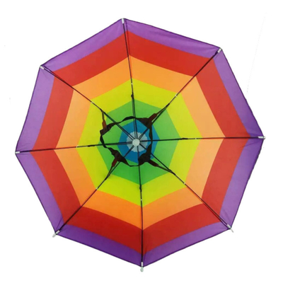 Adults' Mini Umbrella Hat with Steel Rib Material and Customized Print Logo